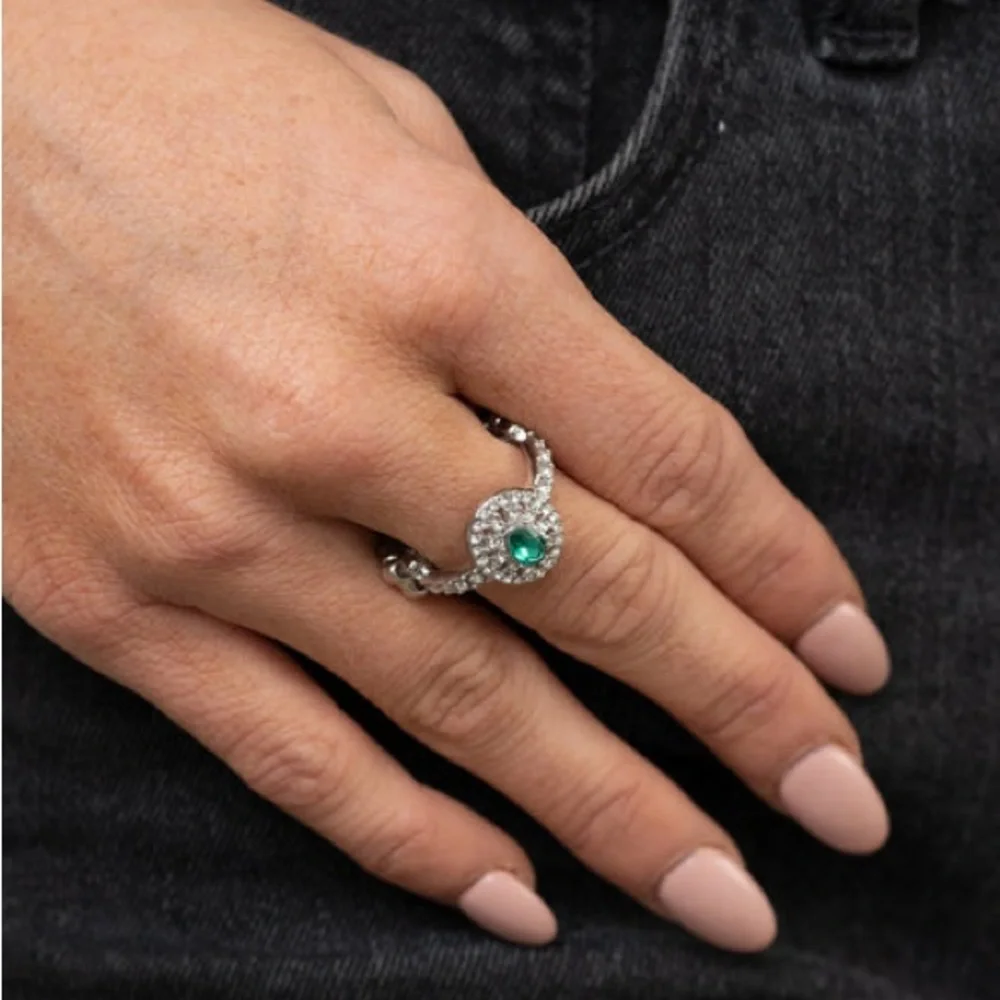 NWT Silver & Green Gemstone Ring(Last One) - Picture 3 of 4